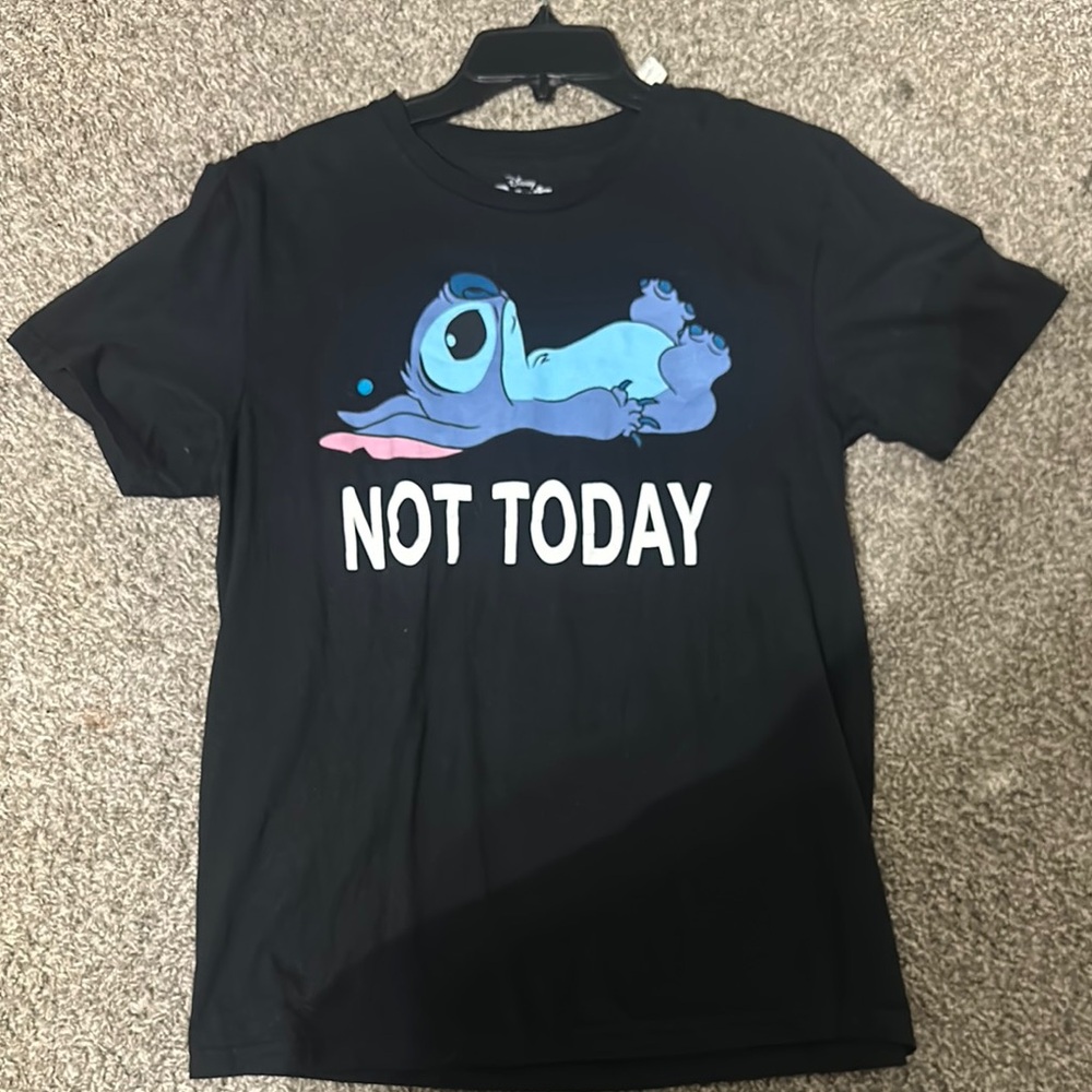 Disney Black Short Sleeve Tee with stictch Cartoon Graphic